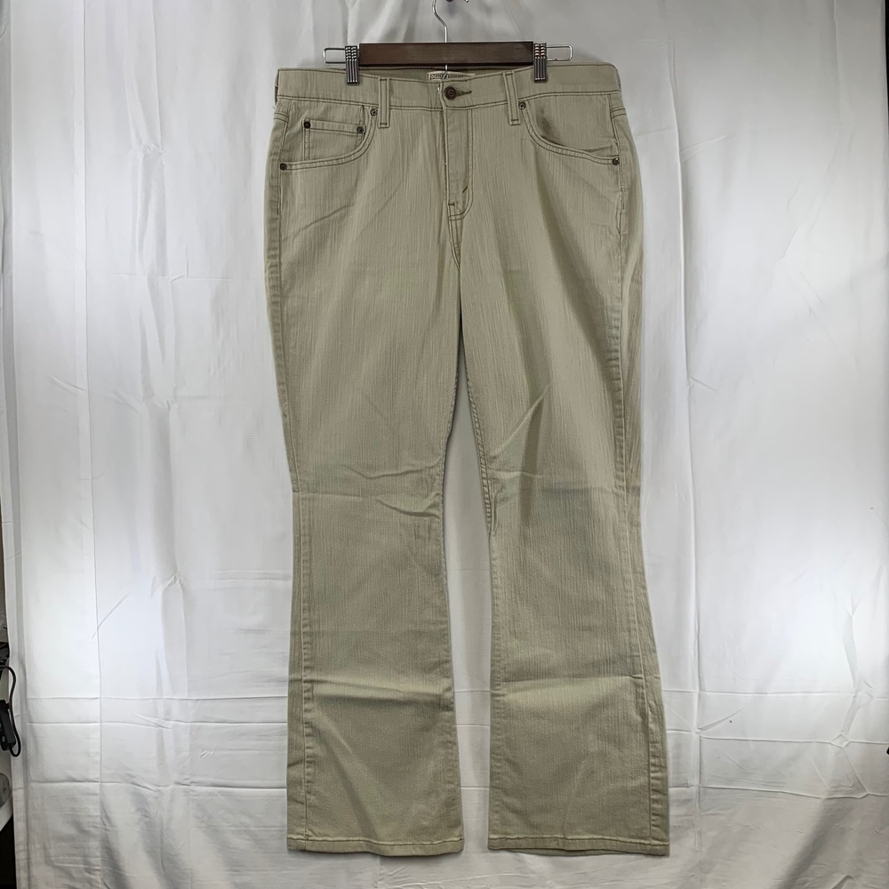 Signature by Levi Strauss Bootcut Jeans Womens 14M Khaki Tan Stretch Denim 36x31
